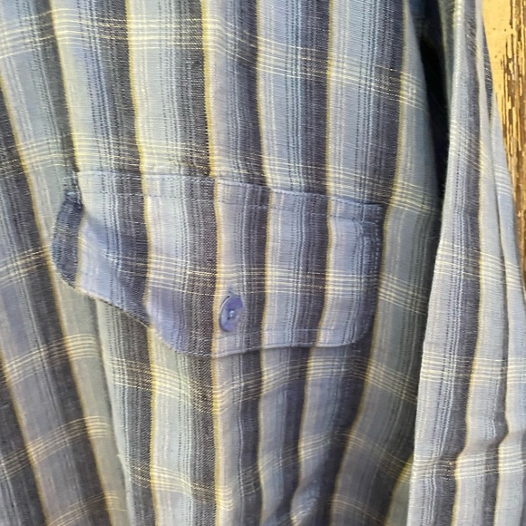 Men’s Irish linen button down shirt size XL blue indigo Palms NWOT - Picture 3 of 11